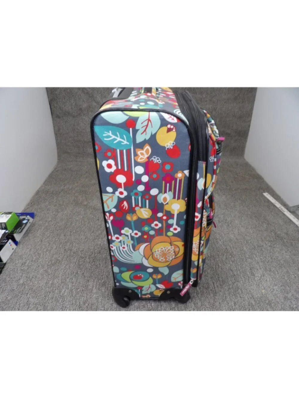 Lily Bloom Floral Spinner Carry-On Luggage Suitcase Expandable Travel Bag 25x16 - Picture 4 of 11
